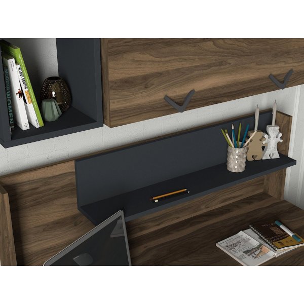 Bumerang skrivbord 120x60 cm - Valnöt/antracit Bumerang skrivbord 120x60 cm - Valnöt/antracit