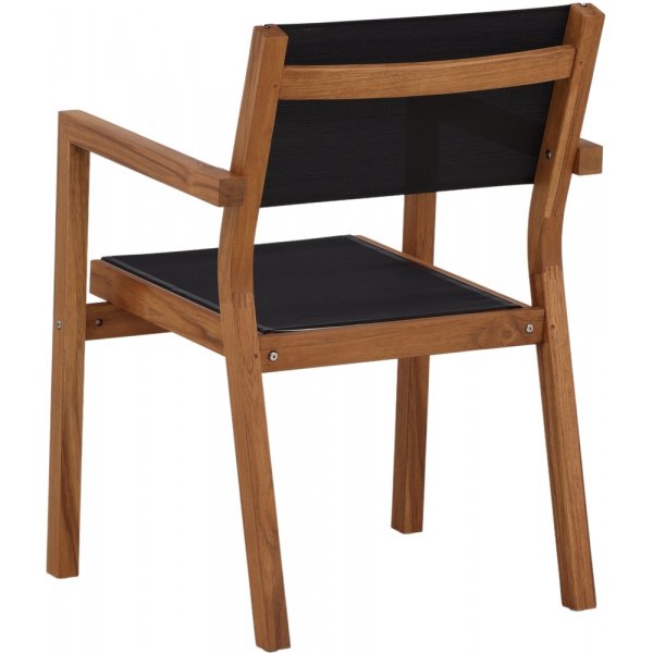 Venice matstol - Svart/Natur