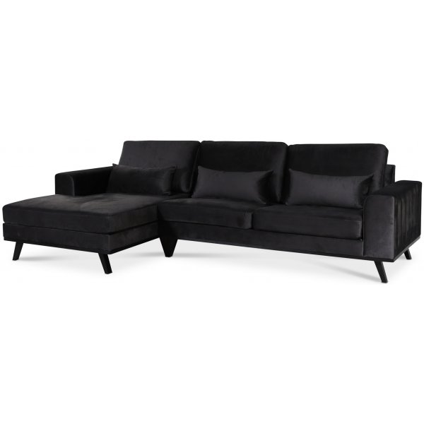 Canap divan gauche Ranger - Velours gris anthracite