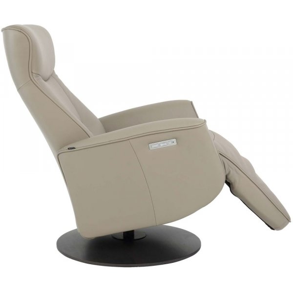 Fauteuil inclinable Hjellegjerde Oscar (Fonction lectrique) - Beige (Cuir) / Noir