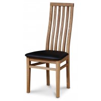 Everett stol - Oljad ek/svart PU