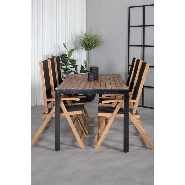 Bois utematgrupp med 6 st Little John stolar - Svart/Natur Bois utematgrupp med 6 st Little John stolar - Svart/Natur