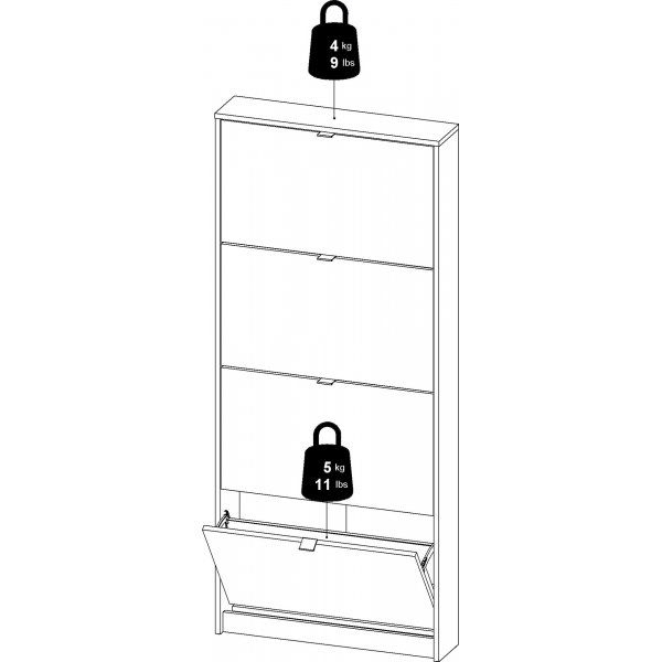 Shoes skoskåp med 4 fack - Vit Shoes skoskåp med 4 fack - Vit