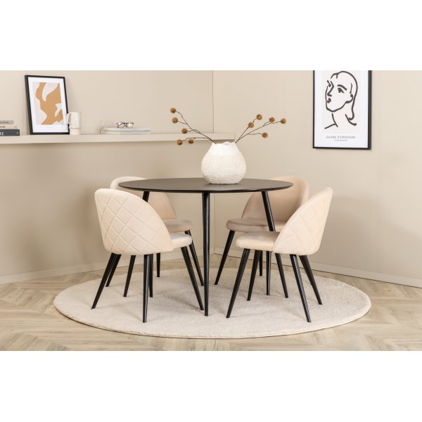 Alice matstol - Beige sammet