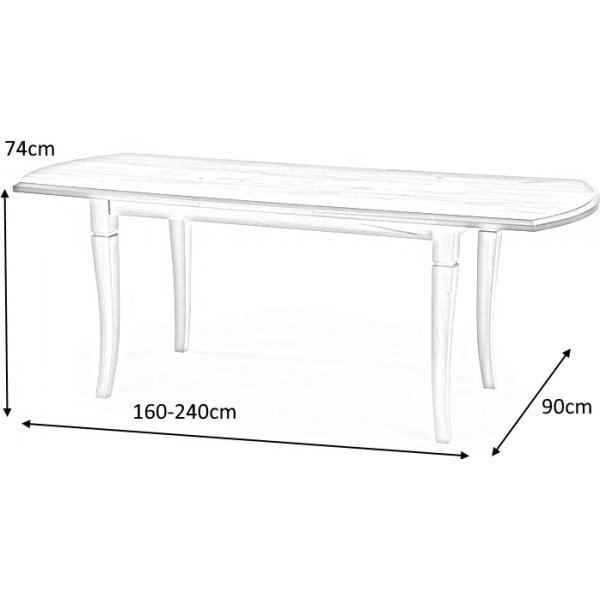Table  manger Micah 160-240 cm - Blanc