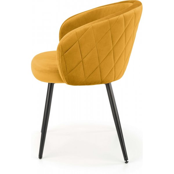 Fauteuil jaune avec pieds noirs