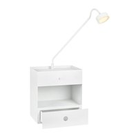 Draw sängbord med lampa (vägghängt) - Vit Draw sängbord med lampa (vägghängt) - Vit