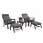 Morton Ftljset med bord & fotpallar (recliner) - Mrkgr/gr