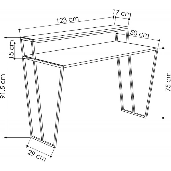 Pal skrivbord 123x50 cm - Antracit