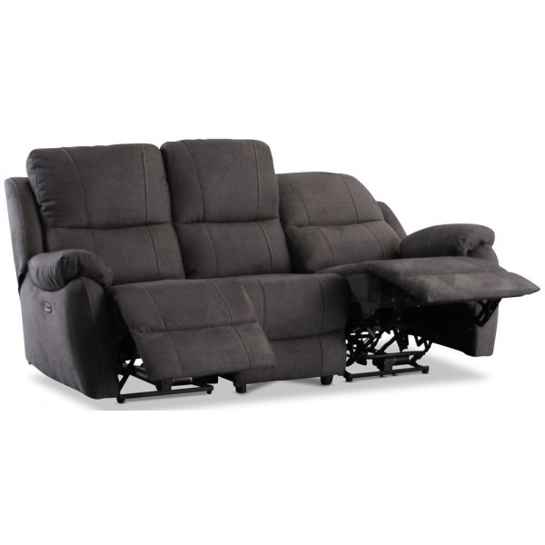 Enjoy Hollywood reclinersoffa - 3-sits (el) i antracit microfibertyg Enjoy Hollywood reclinersoffa - 3-sits (el) i antracit microfibertyg