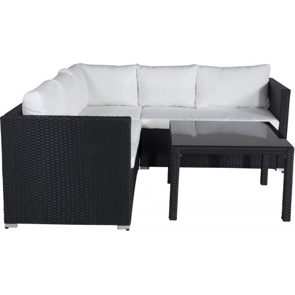 Kuba hörnsoffgrupp - Svart/Vit Kuba hörnsoffgrupp - Svart/Vit