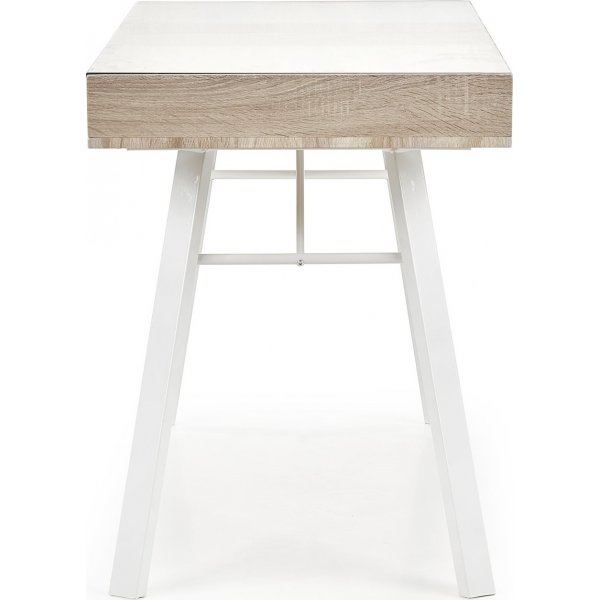 Raegan skrivbord 120x60 cm - Vit/ek/Glas Raegan skrivbord 120x60 cm - Vit/ek/Glas