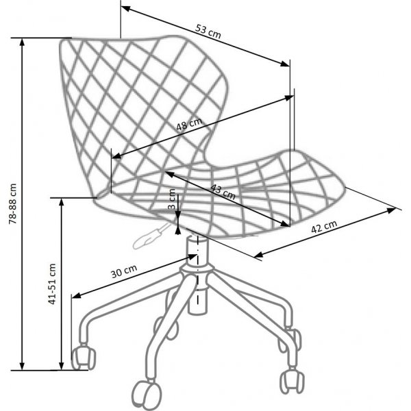 Chaise de bureau Albana - Blanc/gris Chaise de bureau Albana - Blanc/gris