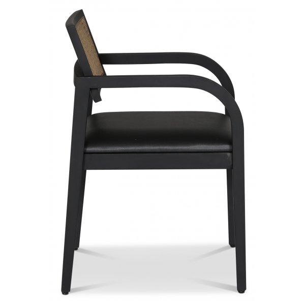 Sikn�s svart karmstol med rotting