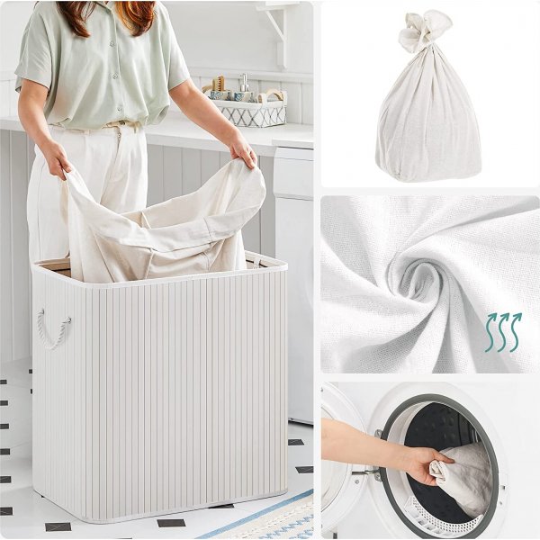 Panier  linge Carolin 150 l - Blanc