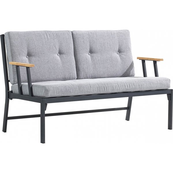 Lotus 2-sits utesoffa - Svart/fume + Flckborttagare fr mbler