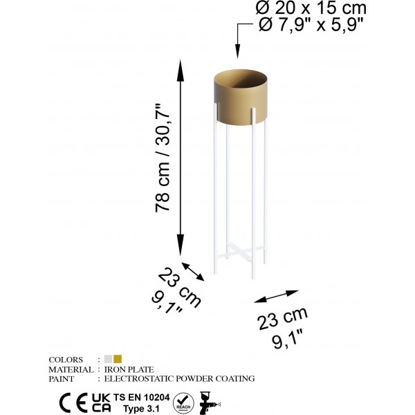 Pot Plato 25 - Blanc/or Pot Plato 25 - Blanc/or