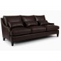 Charles 3-sits soffa - Mrkbrun lderimitation