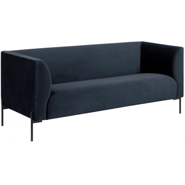 Anna 3-sits soffa i sammet - Mrkbl