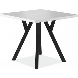 Merlin frlngningsbart fyrkantigt matbord 90x90-240 cm - Vit/svart