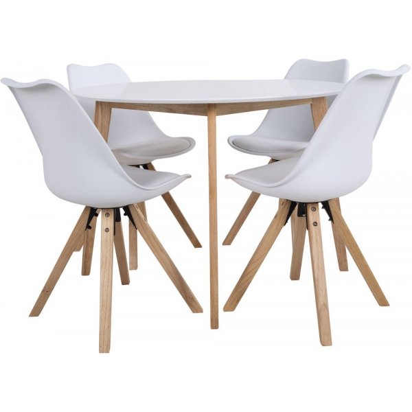Vojens Matbord - Vit/natur - Ø105 cm Vojens Matbord - Vit/natur - Ø105 cm