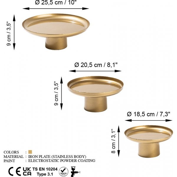 Assiette décorative Nisiros - Or Assiette décorative Nisiros - Or