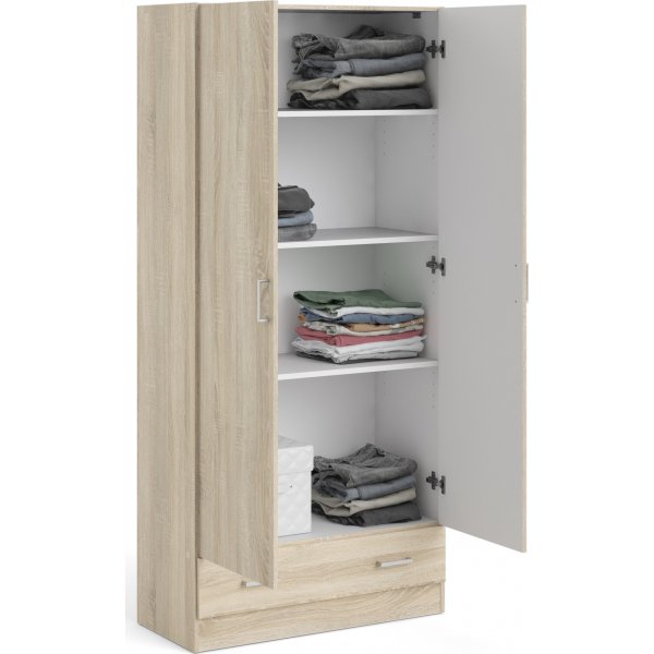 Armoire Space avec 2 portes et 1 tiroir - Chêne Armoire Space avec 2 portes et 1 tiroir - Chêne