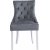 Chaise Tuva Cleopatra (poigne arrire) - Velours Gris | Jambes blanches + Pieds de meubles