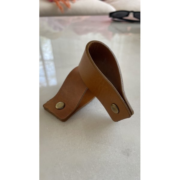 Servetring leer met platte gesp