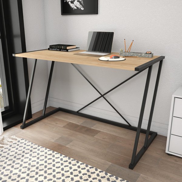Bureau Adélaïde 114 x 60 cm - Noir/chêne Bureau Adélaïde 114 x 60 cm - Noir/chêne
