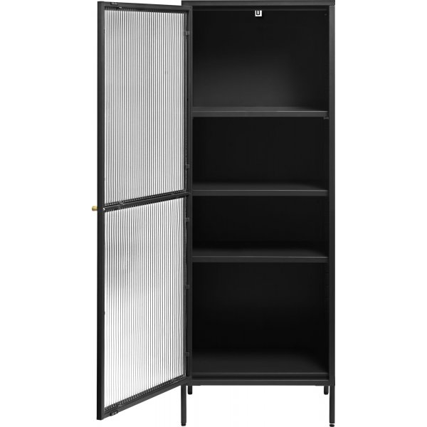 Armoire métal noir avec porte vitrée Dobb H160 cm Armoire métal noir avec porte vitrée Dobb H160 cm