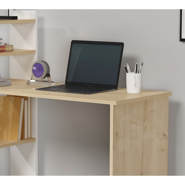 Enna skrivbord 110 x 50 cm - Safir ek/vit