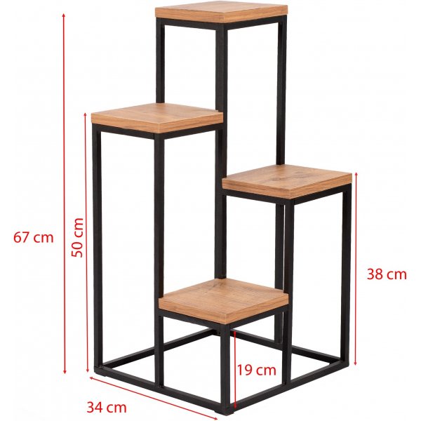 Etagère à plantes Jason - Pin/noir Etagère à plantes Jason - Pin/noir