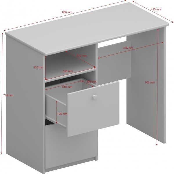 Bureau Memphis 90 x 42,5 cm - Blanchi Bureau Memphis 90 x 42,5 cm - Blanchi