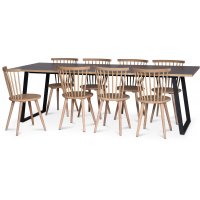 Ramsö 3.0 matgrupp 240x90 cm inkl 8 st vitoljade pinnstolar Tristan - Grå Högtryckslaminat (HPL) Ramsö 3.0 matgrupp 240x90 cm inkl 8 st vitoljade pinnstolar Tristan - Grå Högtryckslaminat (HPL)