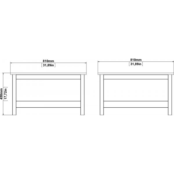Table basse Madrid 81 x 81 cm - Noir Table basse Madrid 81 x 81 cm - Noir