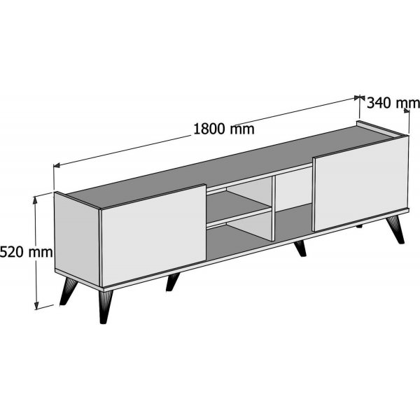 Elegant TV-bnk - Valnt/svart