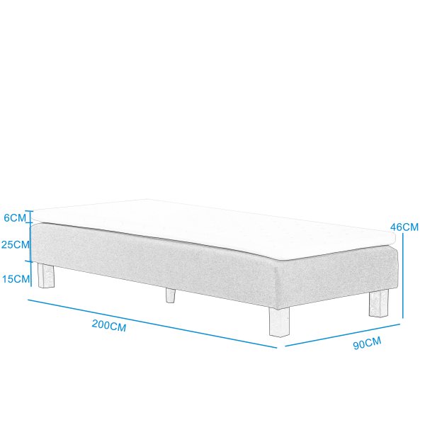 Somnia Family ramsäng 90x200 cm, enkelsäng med bäddmadrass - Grå Somnia Family ramsäng 90x200 cm, enkelsäng med bäddmadrass - Grå