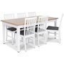 Ramns matgrupp - Bord inklusive 6 st Alice matstolar med gr sits - Vit/ekbets