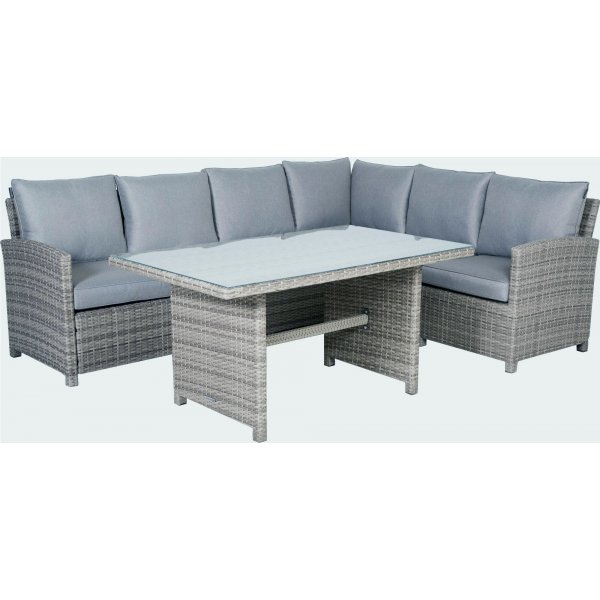 Moreno utesoffgrupp höger - Grå konstrotting + Fläckborttagare för möbler Moreno utesoffgrupp höger - Grå konstrotting + Fläckborttagare för möbler