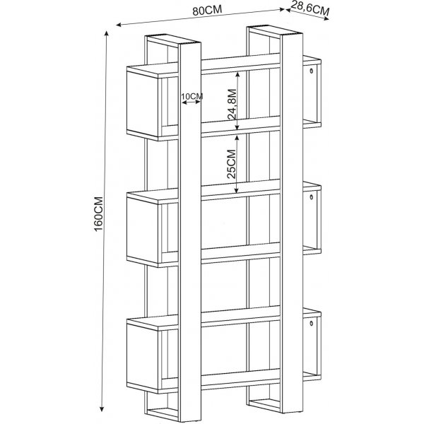 Bibliothèque Milano - Noyer/anthracite Bibliothèque Milano - Noyer/anthracite