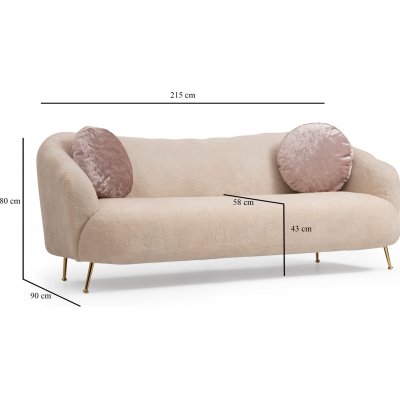 Isolde 3-sits soffa - Beige