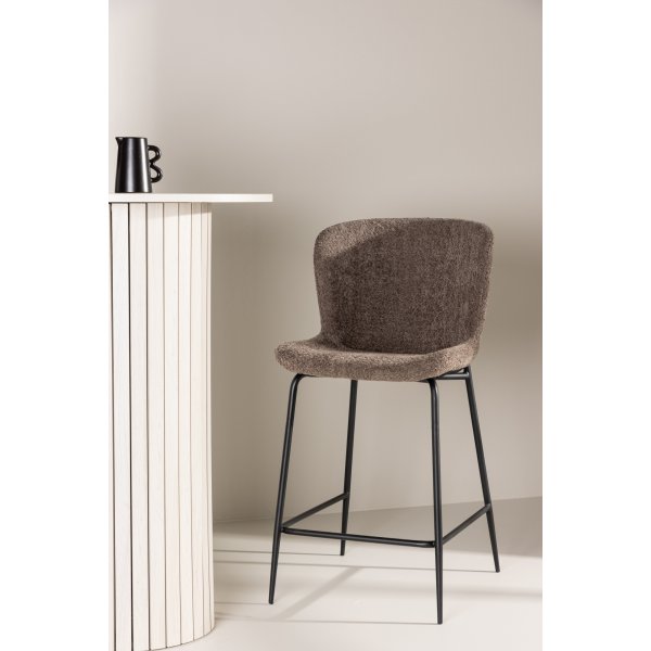 Tabouret de bar Modesto - Boucle marron