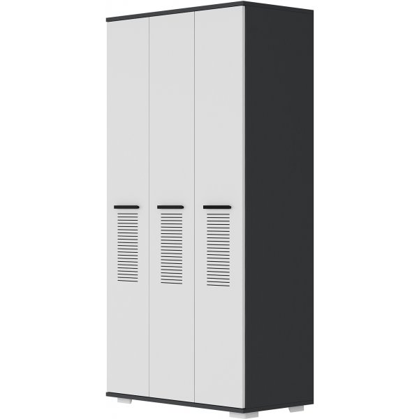Asimo garderob 90 x 45 x 183 cm - Antracit/vit