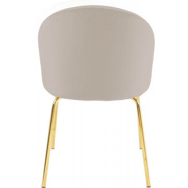 Giovani stol i beige sammet med ben i mässing Giovani stol i beige sammet med ben i mässing