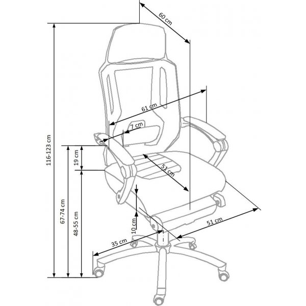 Chaise de bureau Roy - Noir/gris
