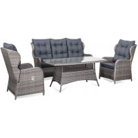 California utemöbelgrupp hög rygg med recliner (3+1+1) - Grå konstrotting California utemöbelgrupp hög rygg med recliner (3+1+1) - Grå konstrotting