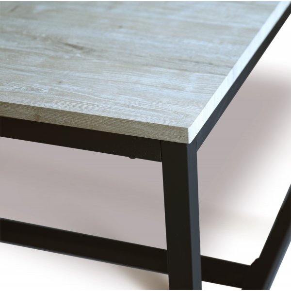 Groupe de salle  manger Texas avec 8 chaises de salle  manger Texas PU marron + table  manger Texas blanchie  la chaux 200x1