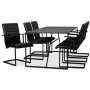 Lazio matgrupp 195 cm bord med 6 st Lazio stolar - Svart