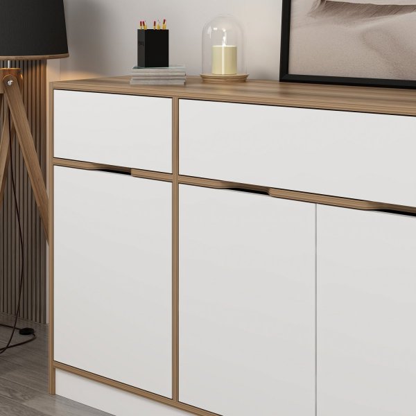 Buffet Elina - Blanc/marron Buffet Elina - Blanc/marron